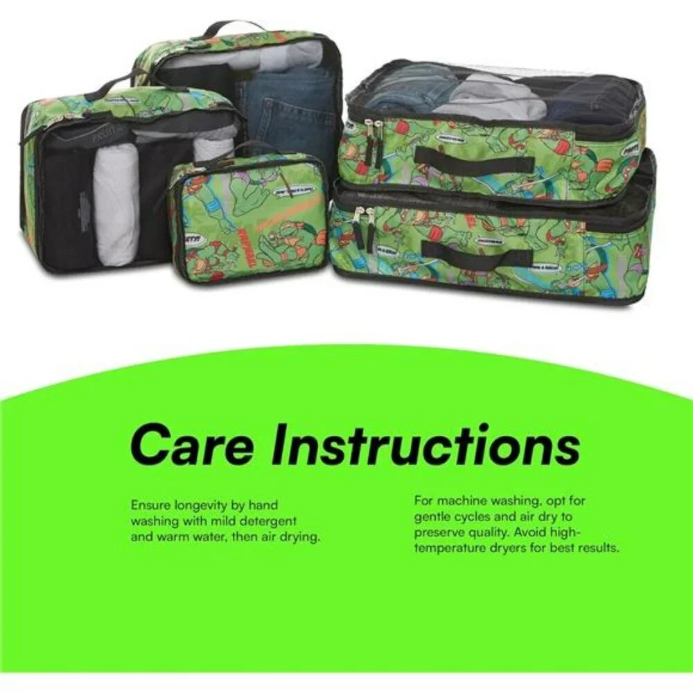 Ninja Turtles packing cubes travel organizer set luggage storage bags 5 piece